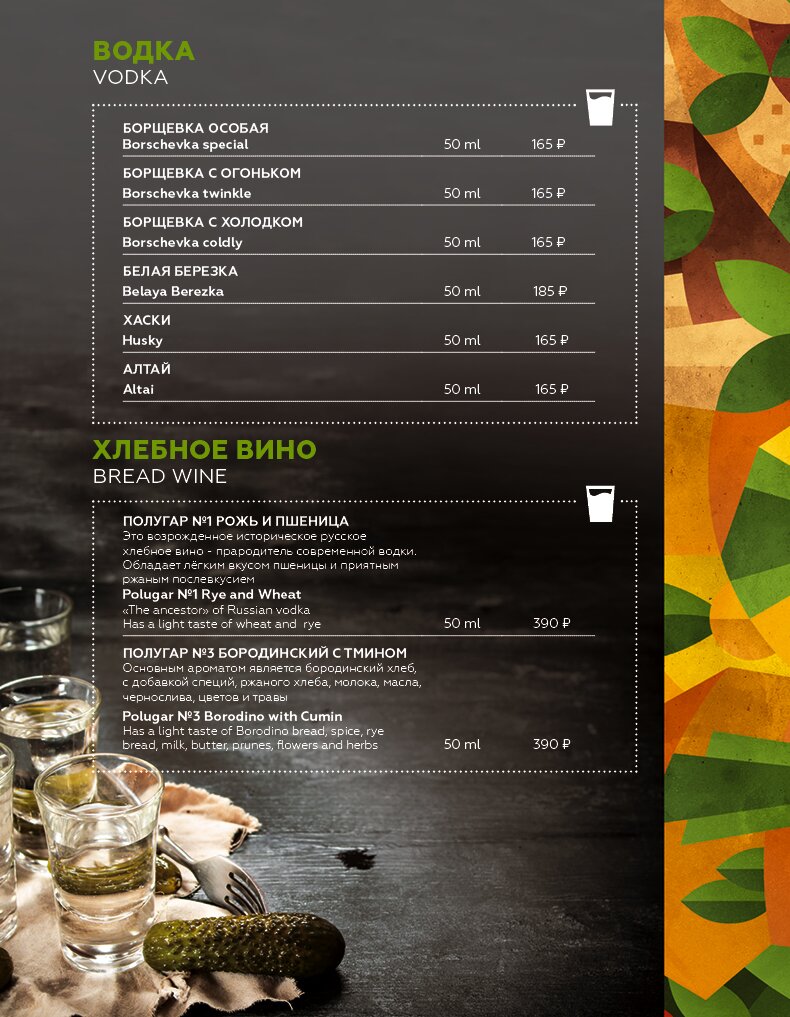 Барное меню