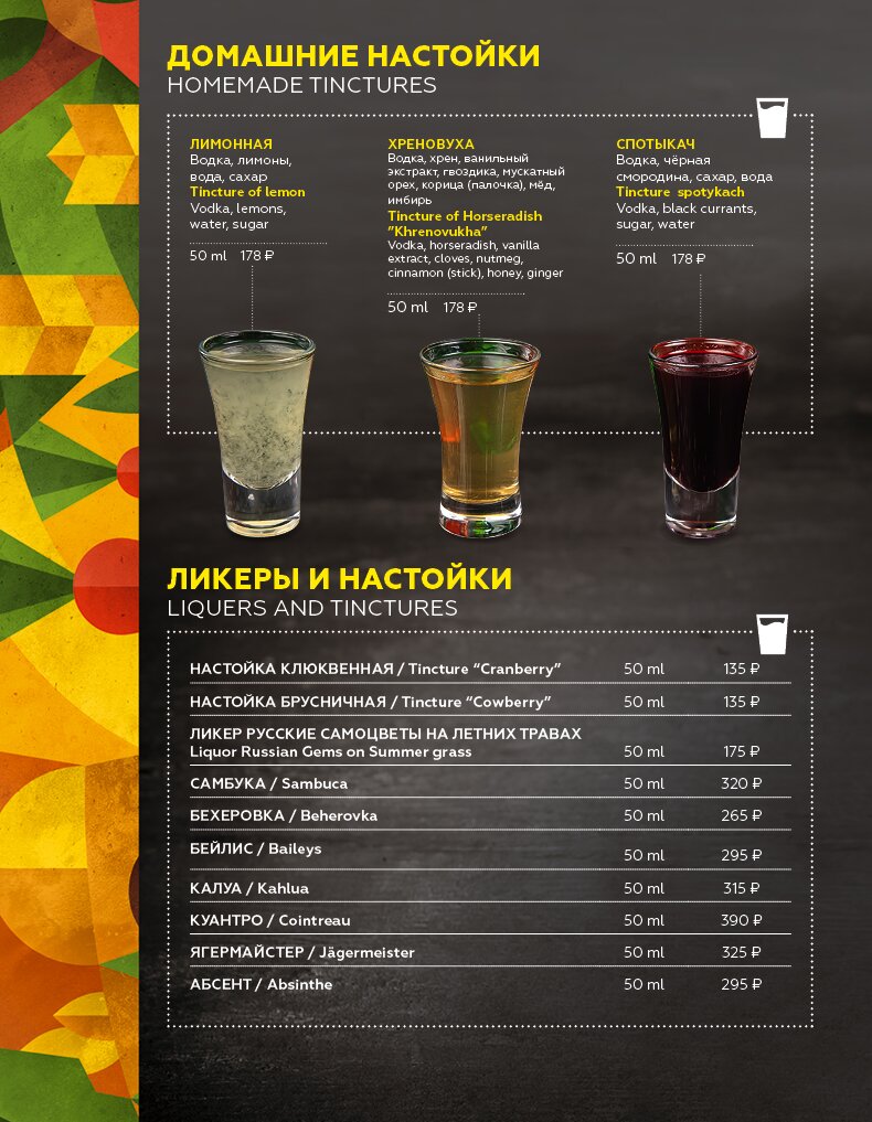 Барное меню